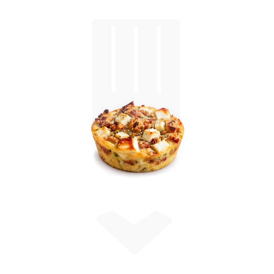 Mini clafoutis crumble courgette chèvre 25gr | Traiteur