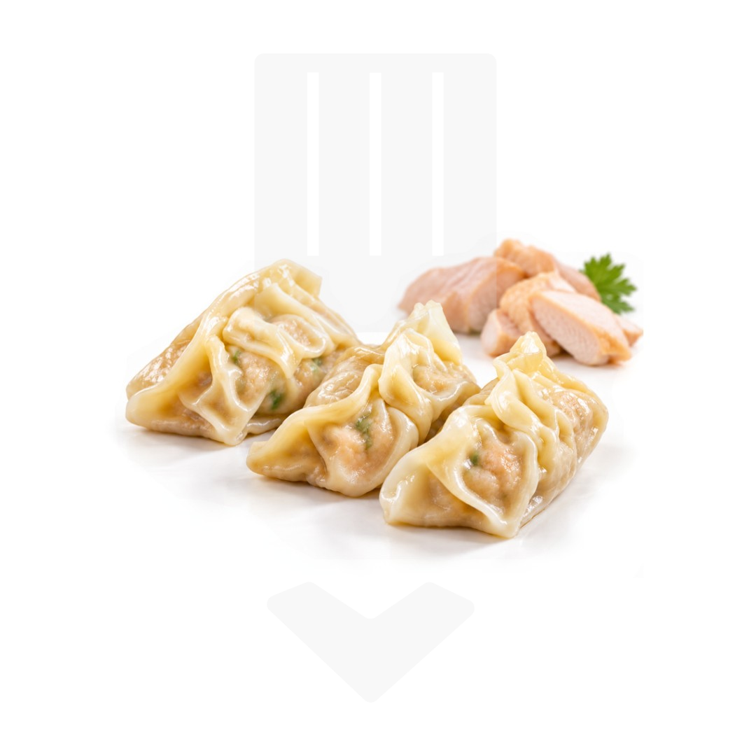 Bouchées surgelées de croissants de gyozas au poulet